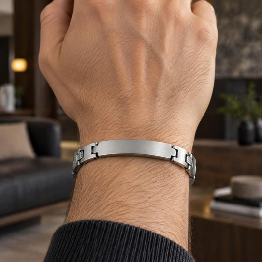 Stainless Steel Solid Bracelet, Polished, Steel Finish