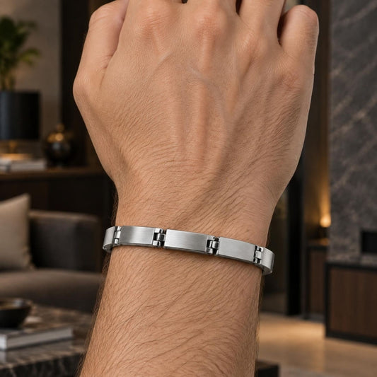 Stainless Steel Solid Bracelet, Polished, Steel Finish