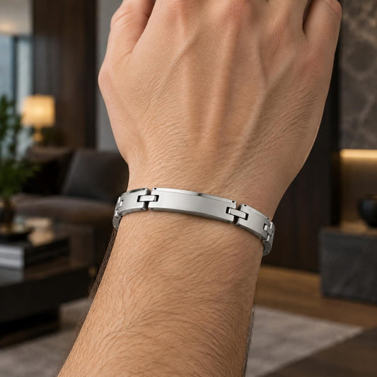 Stainless Steel Solid Bracelet, Polished, Steel Finish