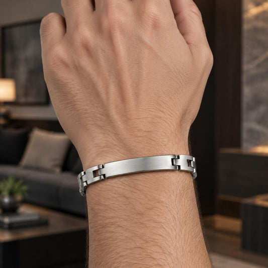 Stainless Steel Solid Bracelet, Polished, Steel Finish