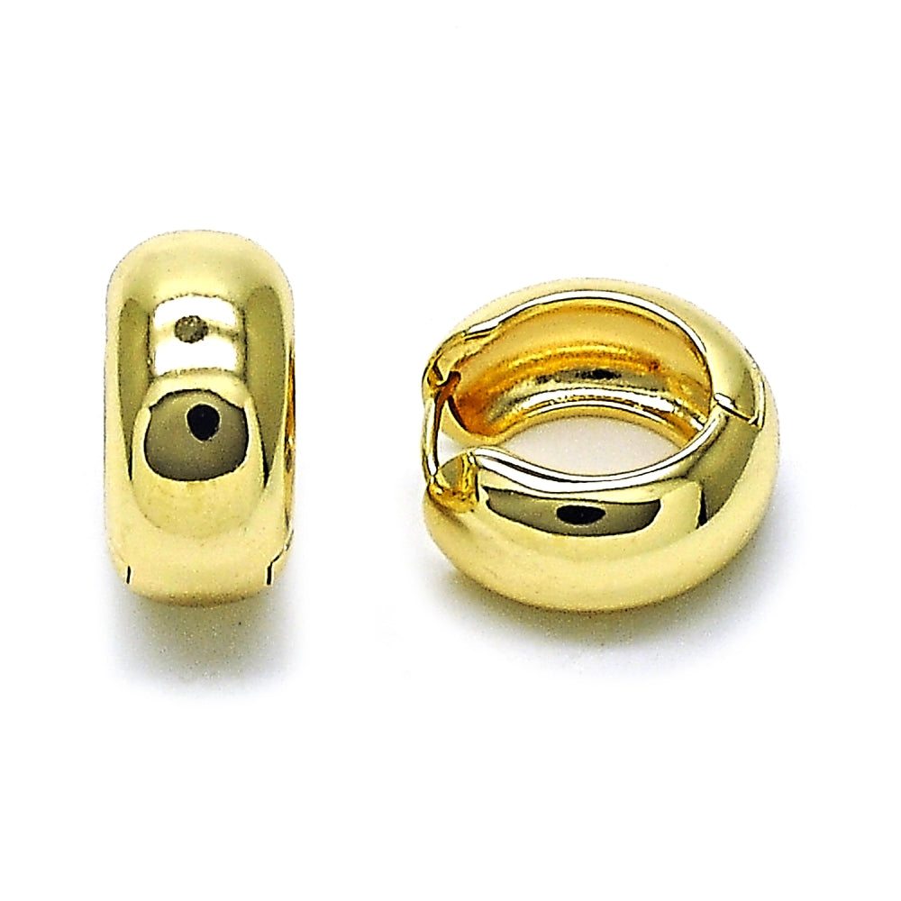 Oro Laminado Huggie Hoop, Gold Filled Style Polished, Golden Finish