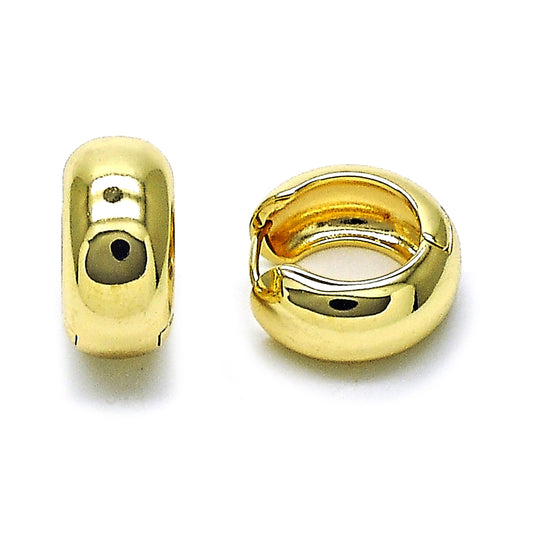 Oro Laminado Huggie Hoop, Gold Filled Style Polished, Golden Finish