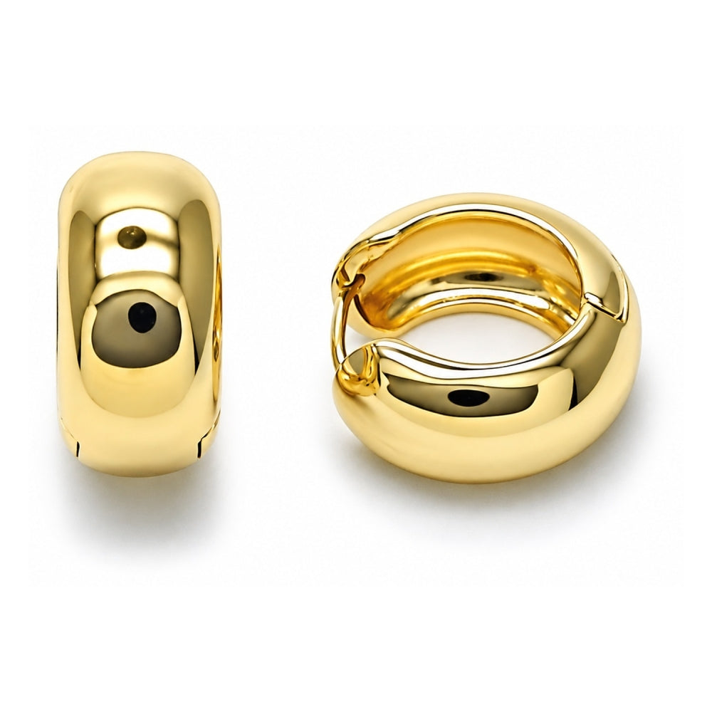 Oro Laminado Huggie Hoop, Gold Filled Style Polished, Golden Finish