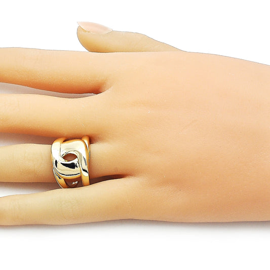 Oro Laminado Elegant Ring, Gold Filled Style Love Knot Design, Polished, Golden Finish