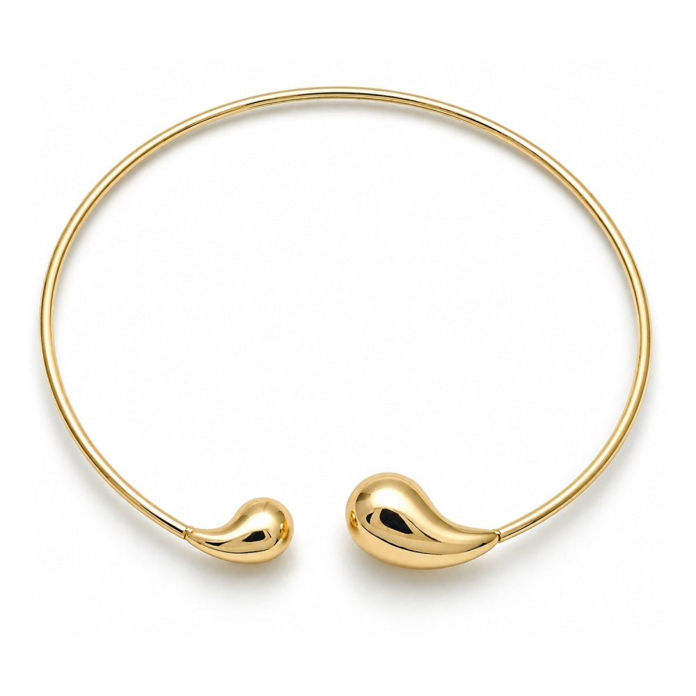 Oro Laminado Fancy Necklace, Gold Filled Style Teardrop and Hollow Design, Polished, Golden Finish