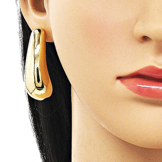 Oro Laminado Stud Earring, Gold Filled Style Polished, Golden Finish