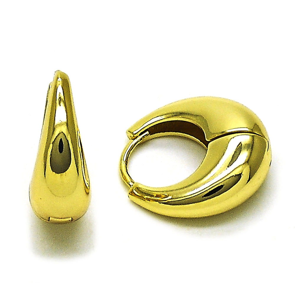 Oro Laminado Huggie Hoop, Gold Filled Style Polished, Golden Finish
