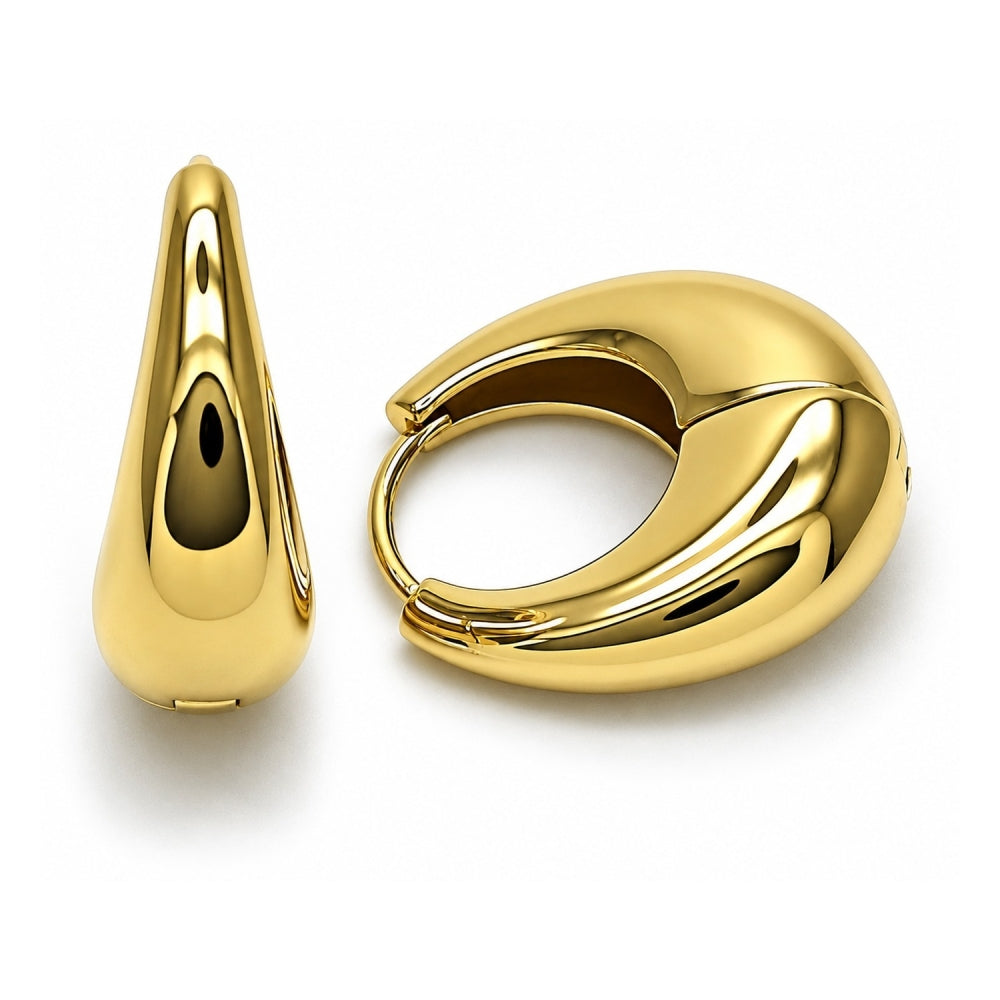 Oro Laminado Huggie Hoop, Gold Filled Style Polished, Golden Finish