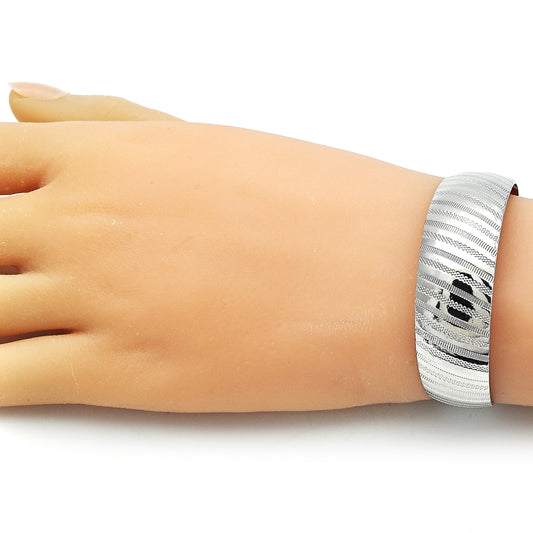 Rhodium Gold Filled Individual Bangle, Polished, Rhodium Finish