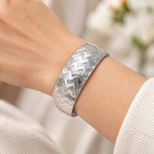 White Gold Filled Individual Bangle, Polished, Rhodium Finish