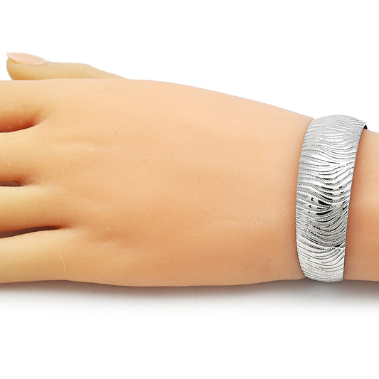 Rhodium Gold Filled Individual Bangle, Polished, Rhodium Finish