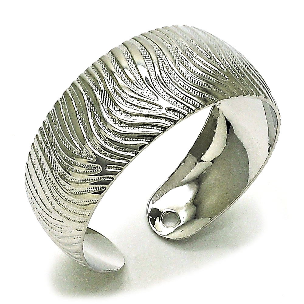 Rhodium Gold Filled Individual Bangle, Polished, Rhodium Finish