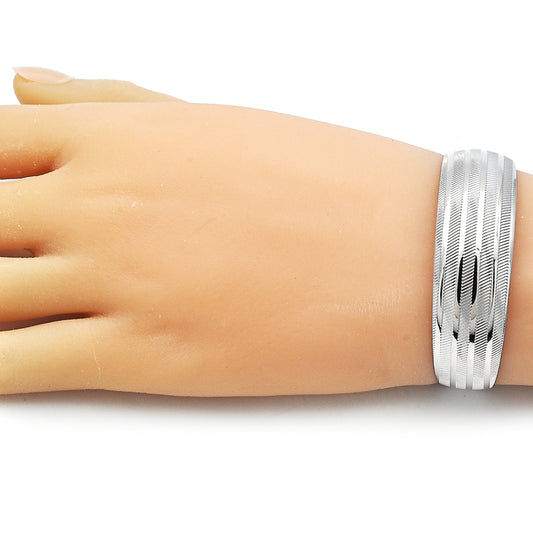 Rhodium Gold Filled Individual Bangle, Polished, Rhodium Finish