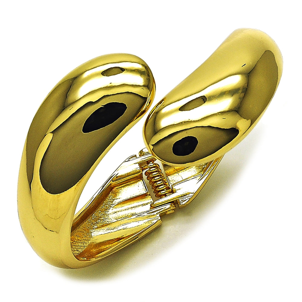 Oro Laminado Individual Bangle, Gold Filled Style Teardrop Design, Polished, Golden Finish