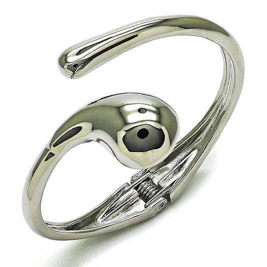 Rhodium Gold Filled Individual Bangle, Teardrop Design, Polished, Rhodium Finish