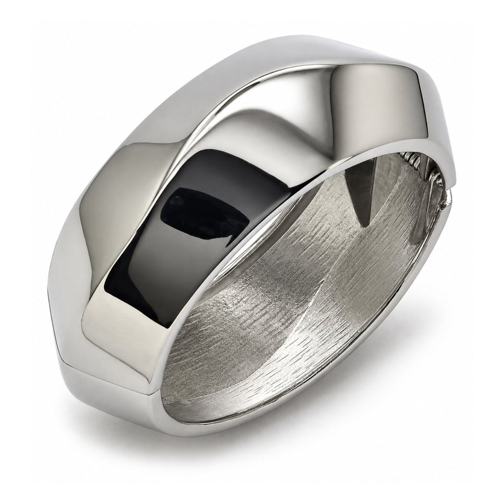 White Gold Filled Individual Bangle, Polished, Rhodium Finish