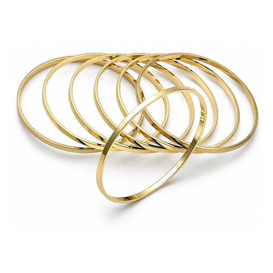 Oro Laminado Semanario Bangle, Gold Filled Style Polished, Golden Finish