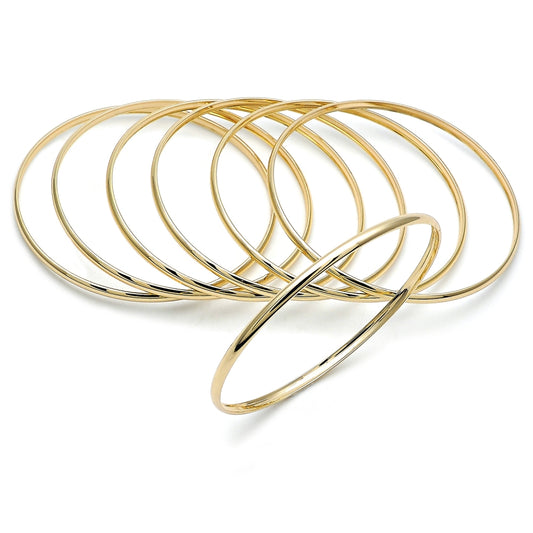 Oro Laminado Semanario Bangle, Gold Filled Style Polished, Golden Finish