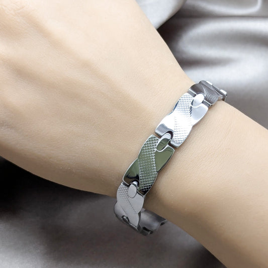 Stainless Steel Solid Bracelet, Polished, Steel Finish