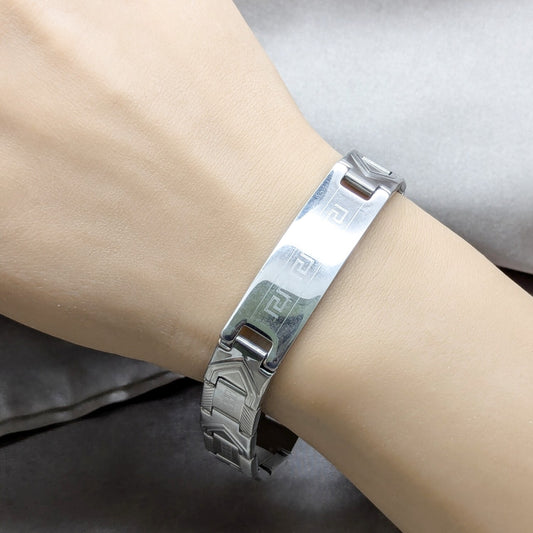 Stainless Steel Solid Bracelet, Polished, Steel Finish