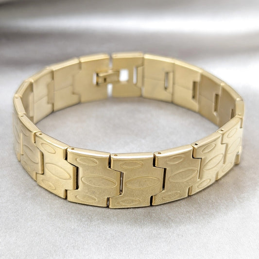 Stainless Steel Solid Bracelet, Polished, Golden Finish