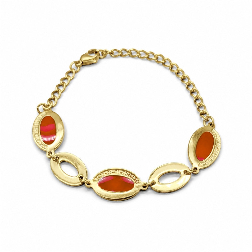 Stainless Steel Fancy Bracelet, Polished, Golden Finish