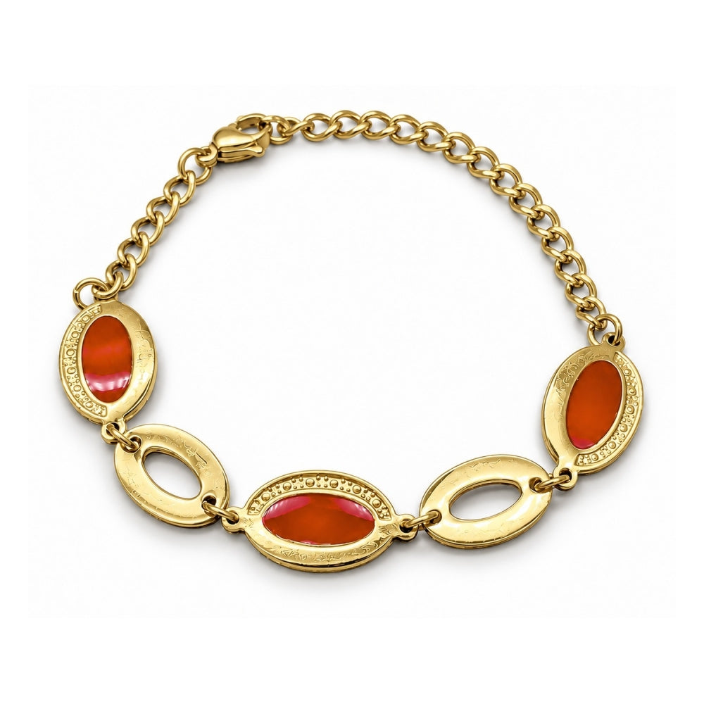 Stainless Steel Fancy Bracelet, Polished, Golden Finish