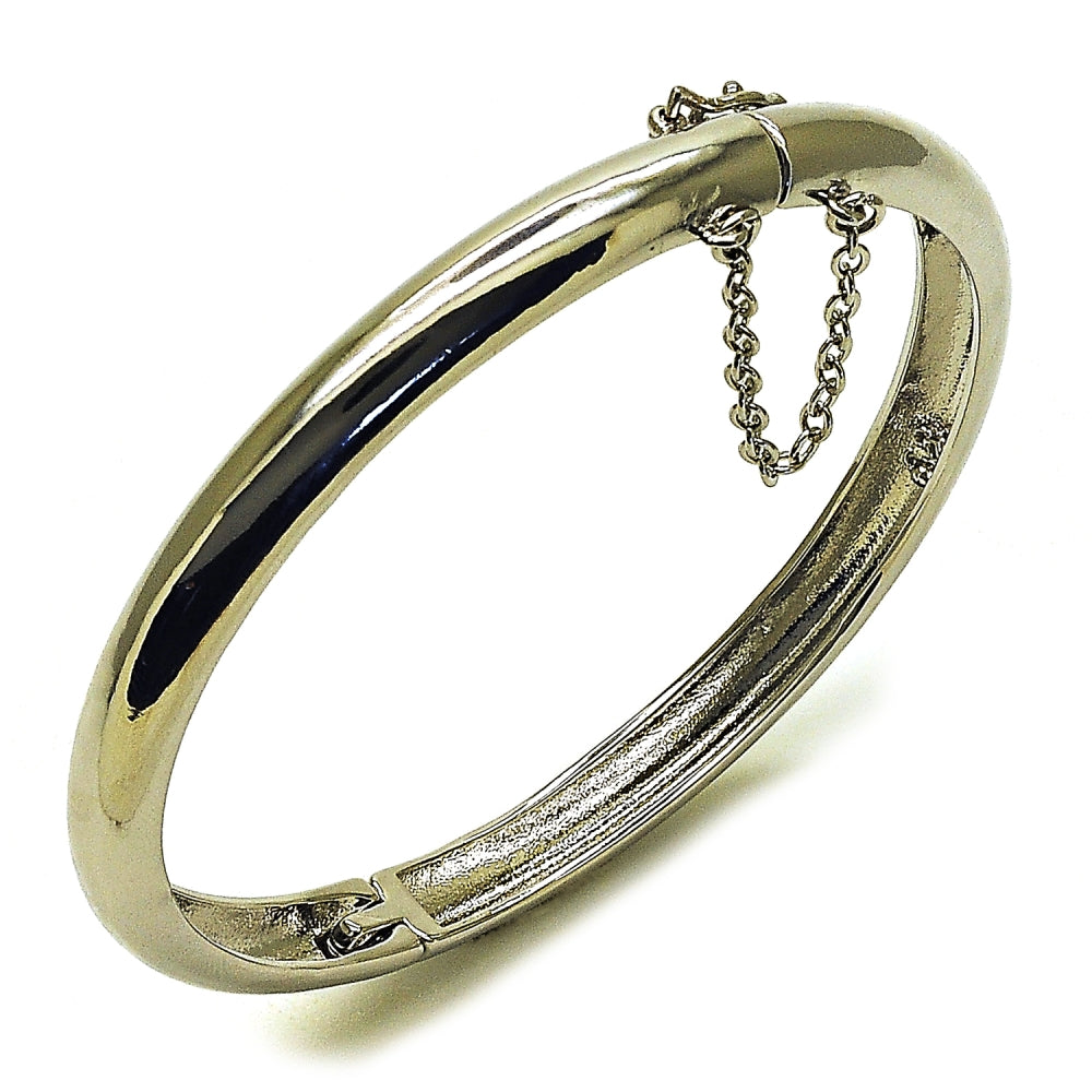Rhodium Gold Filled Individual Bangle, Polished, Rhodium Finish