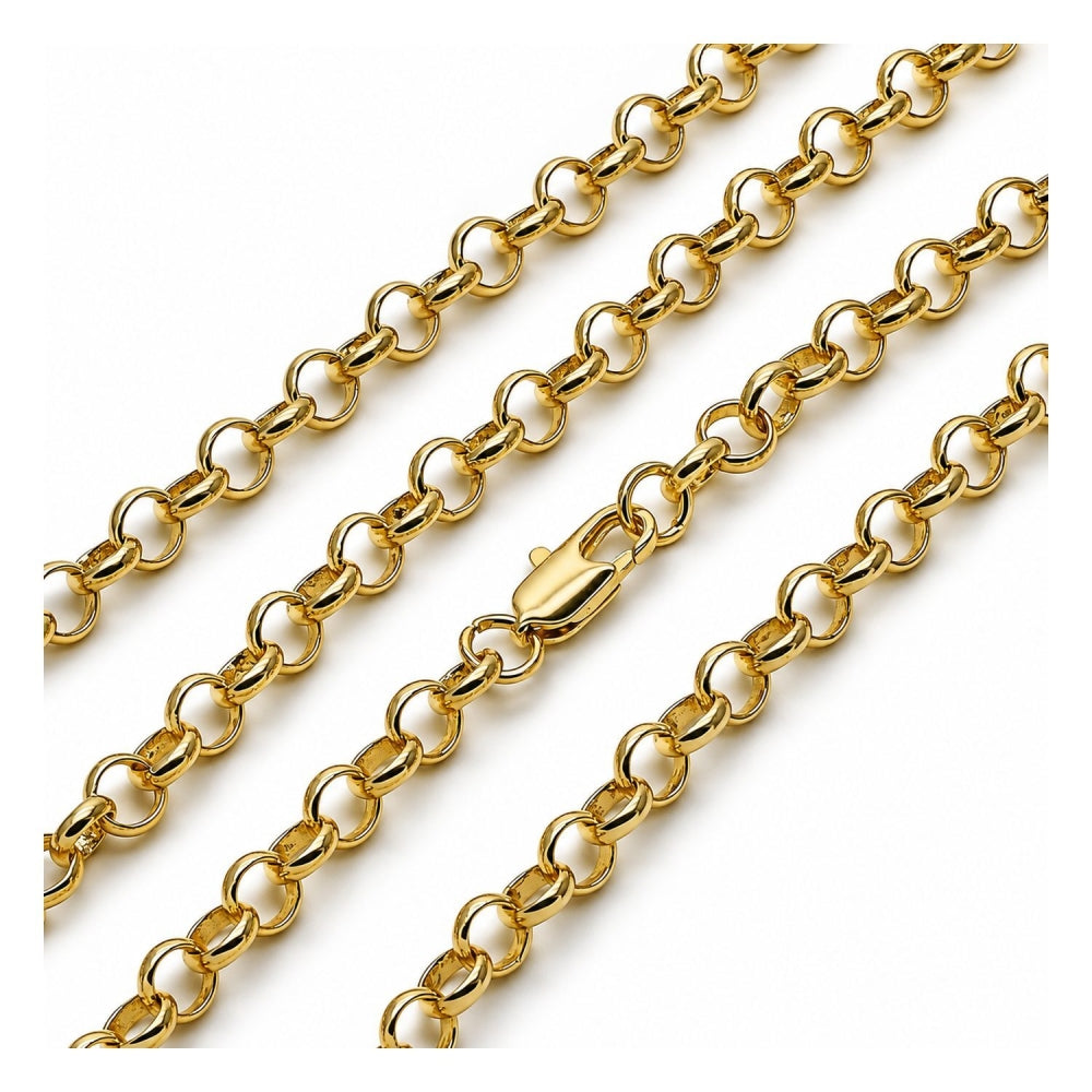 Oro Laminado Basic Necklace, Gold Filled Style Rolo Design, Polished, Golden Finish