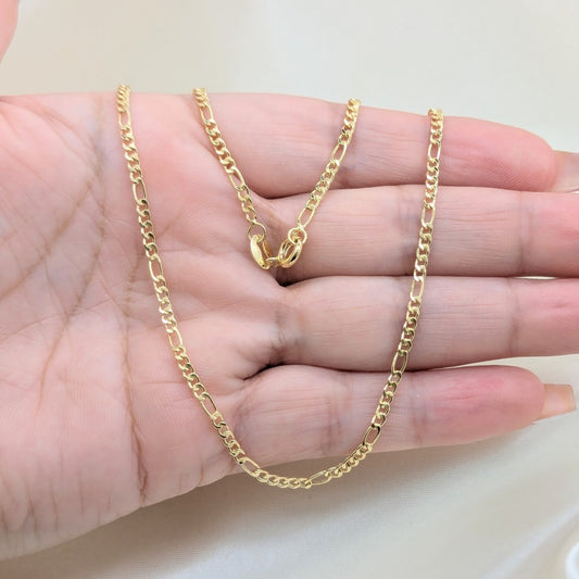 Oro Laminado Basic Necklace, Gold Filled Style Figaro Design, Polished, Golden Finish
