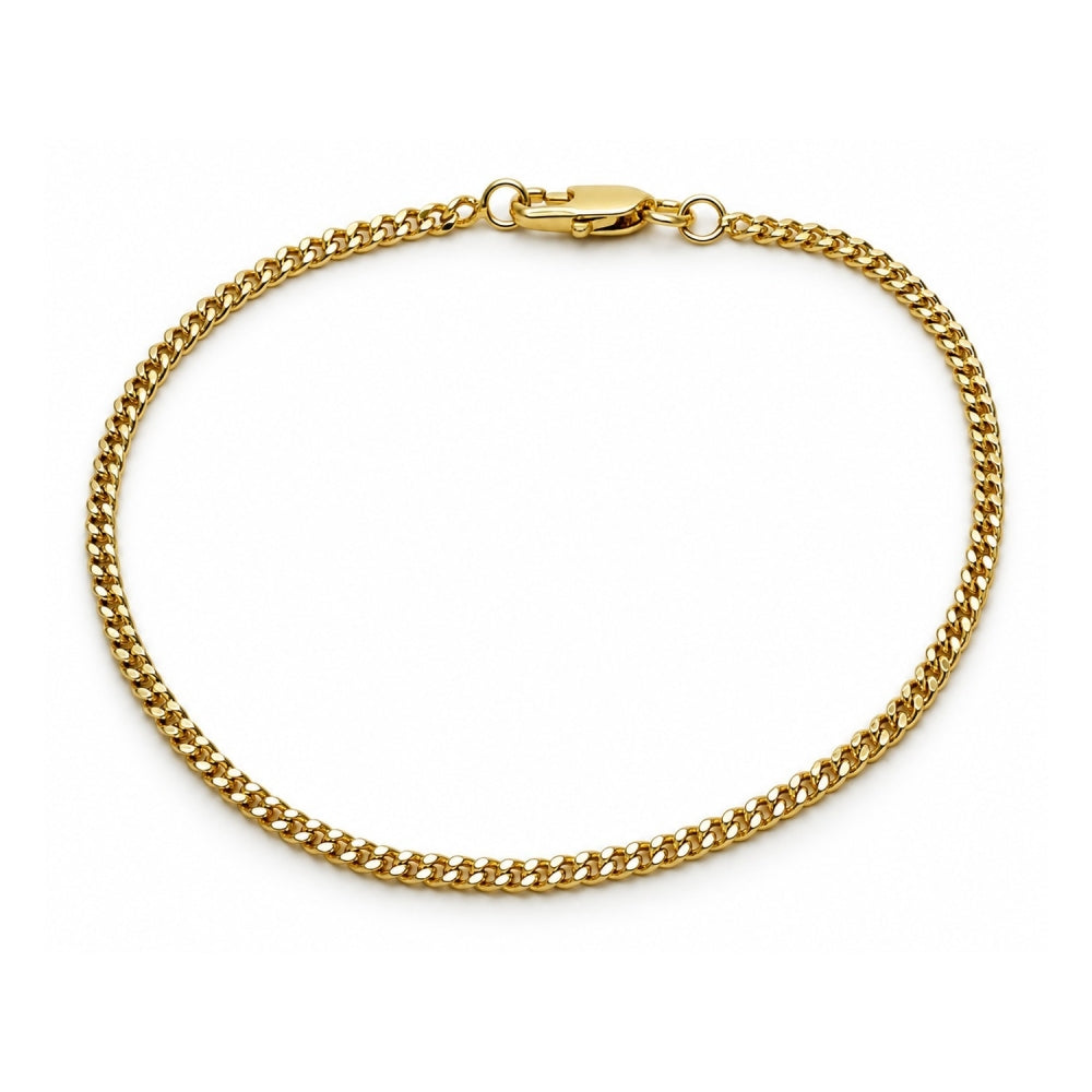 Oro Laminado Basic Bracelet, Gold Filled Style Miami Cuban Design, Polished, Golden Finish