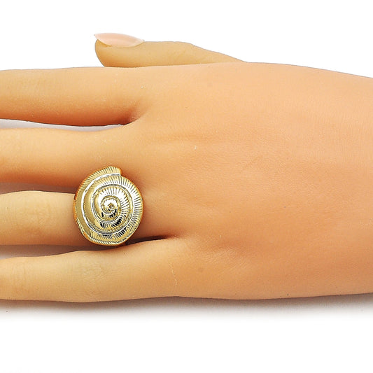 Oro Laminado Elegant Ring, Gold Filled Style Snail Design, Polished, Golden Finish