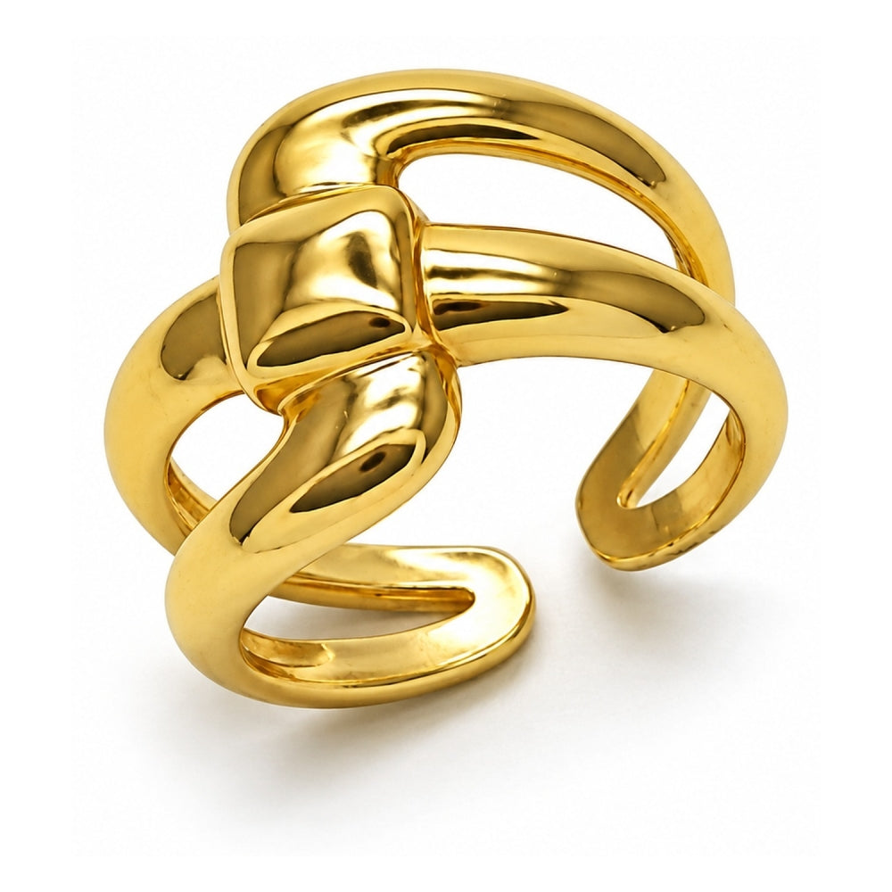 Oro Laminado Elegant Ring, Gold Filled Style Polished, Golden Finish