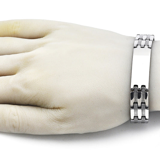 Stainless Steel Solid Bracelet, Polished, Steel Finish
