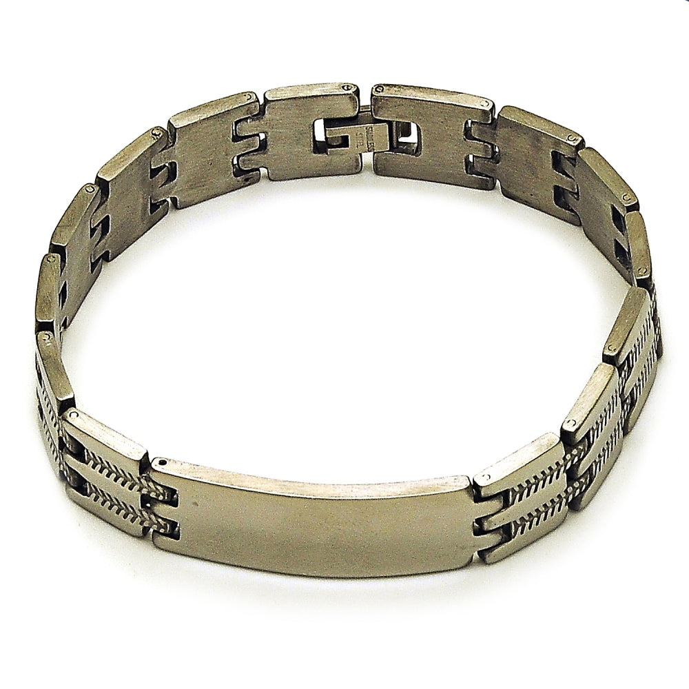 Stainless Steel Solid Bracelet, Polished, Steel Finish