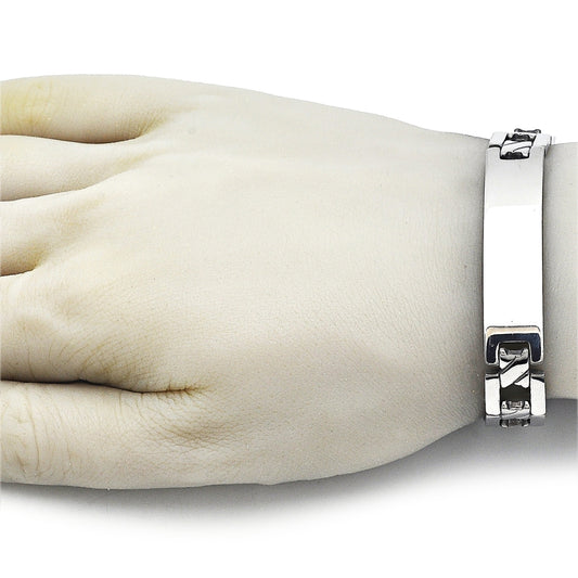 Stainless Steel Solid Bracelet, Polished, Steel Finish