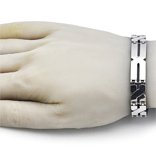 Stainless Steel Solid Bracelet, Polished, Steel Finish