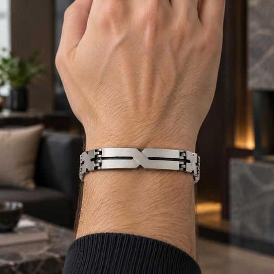 Stainless Steel Solid Bracelet, Polished, Steel Finish