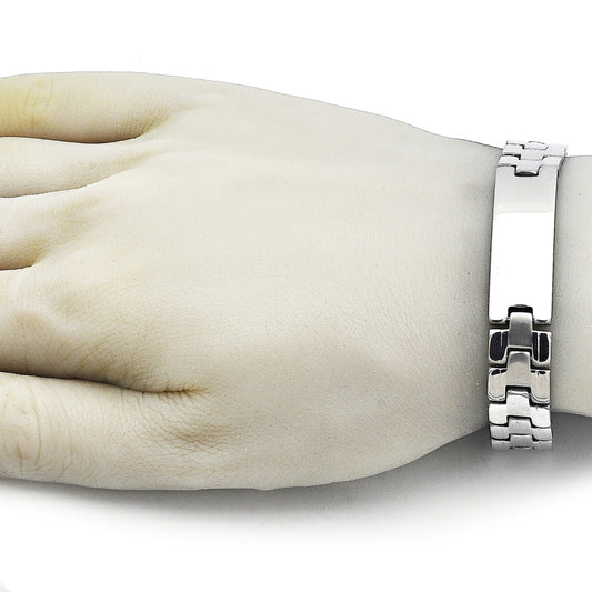 Stainless Steel Solid Bracelet, Polished, Steel Finish