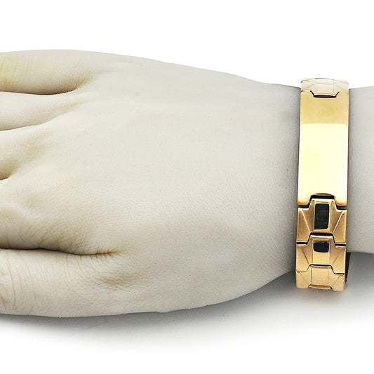 Stainless Steel Solid Bracelet, Polished, Golden Finish