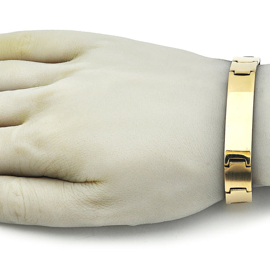 Stainless Steel Solid Bracelet, Polished, Golden Finish