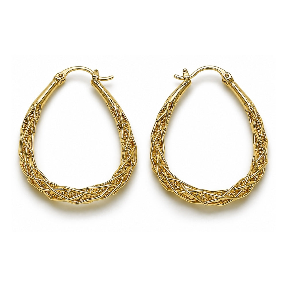 Oro Laminado Medium Hoop, Gold Filled Style Polished, Golden Finish