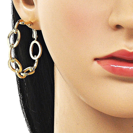 Oro Laminado Medium Hoop, Gold Filled Style Polished, Golden Finish
