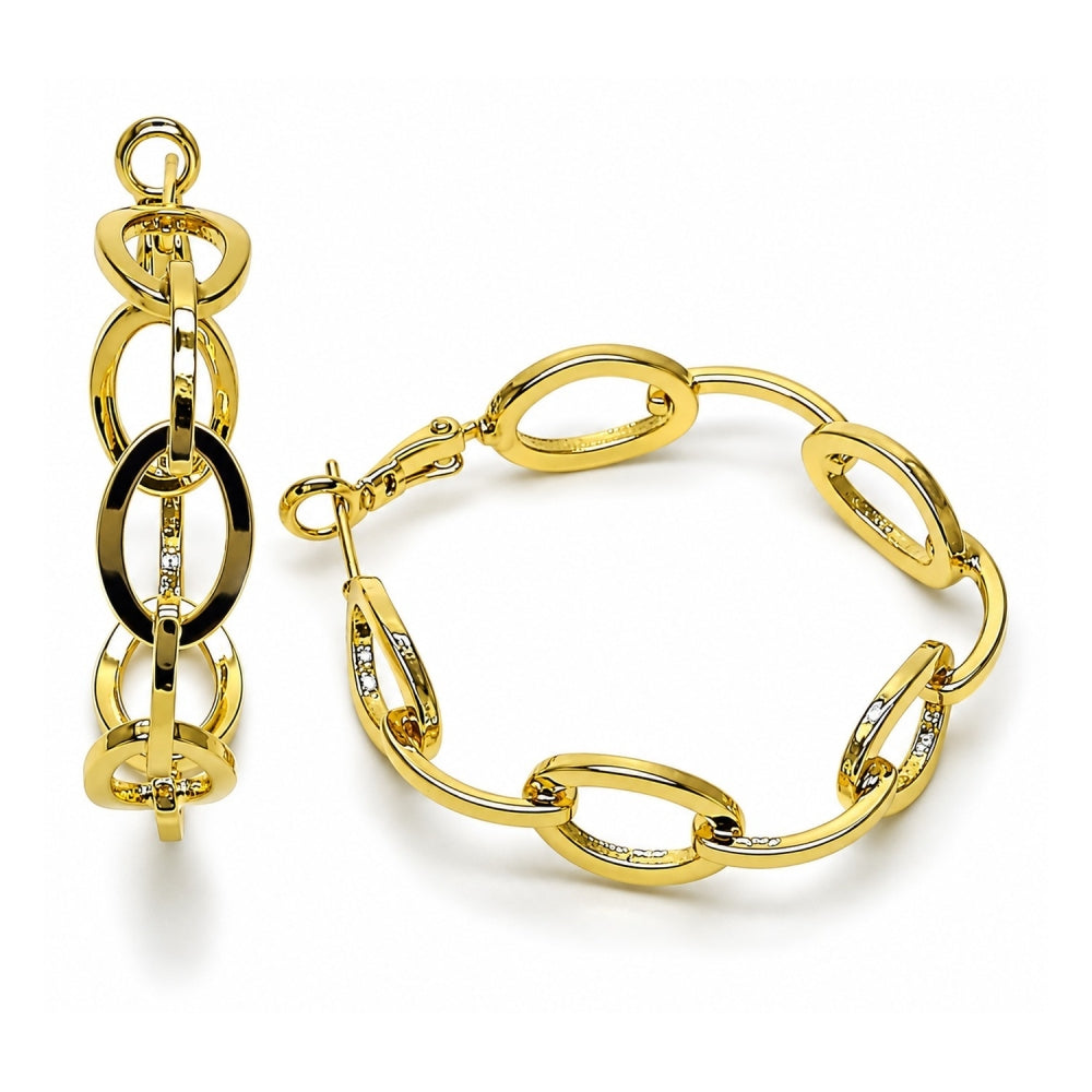 Oro Laminado Medium Hoop, Gold Filled Style Polished, Golden Finish