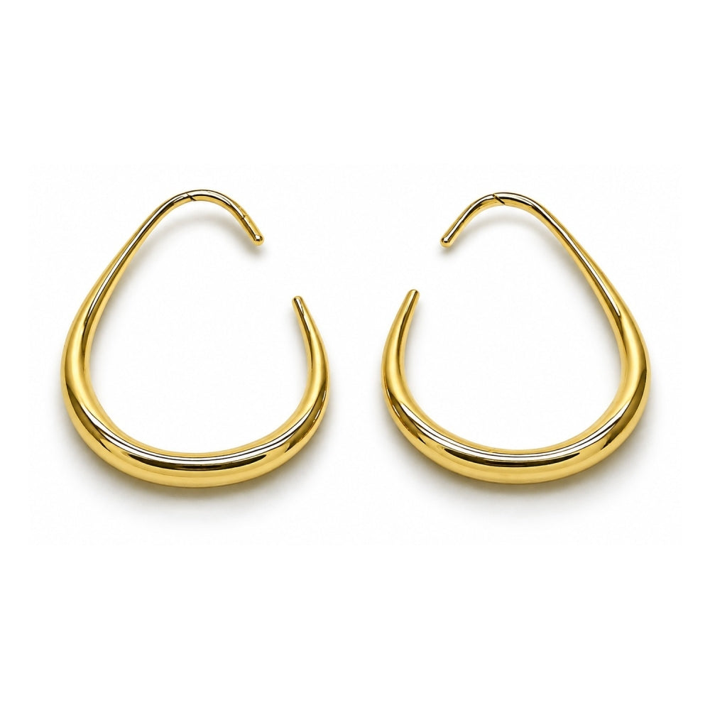 Oro Laminado Medium Hoop, Gold Filled Style Hollow Design, Polished, Golden Finish