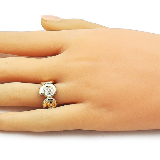 Oro Laminado Elegant Ring, Gold Filled Style Snail Design, Polished, Golden Finish