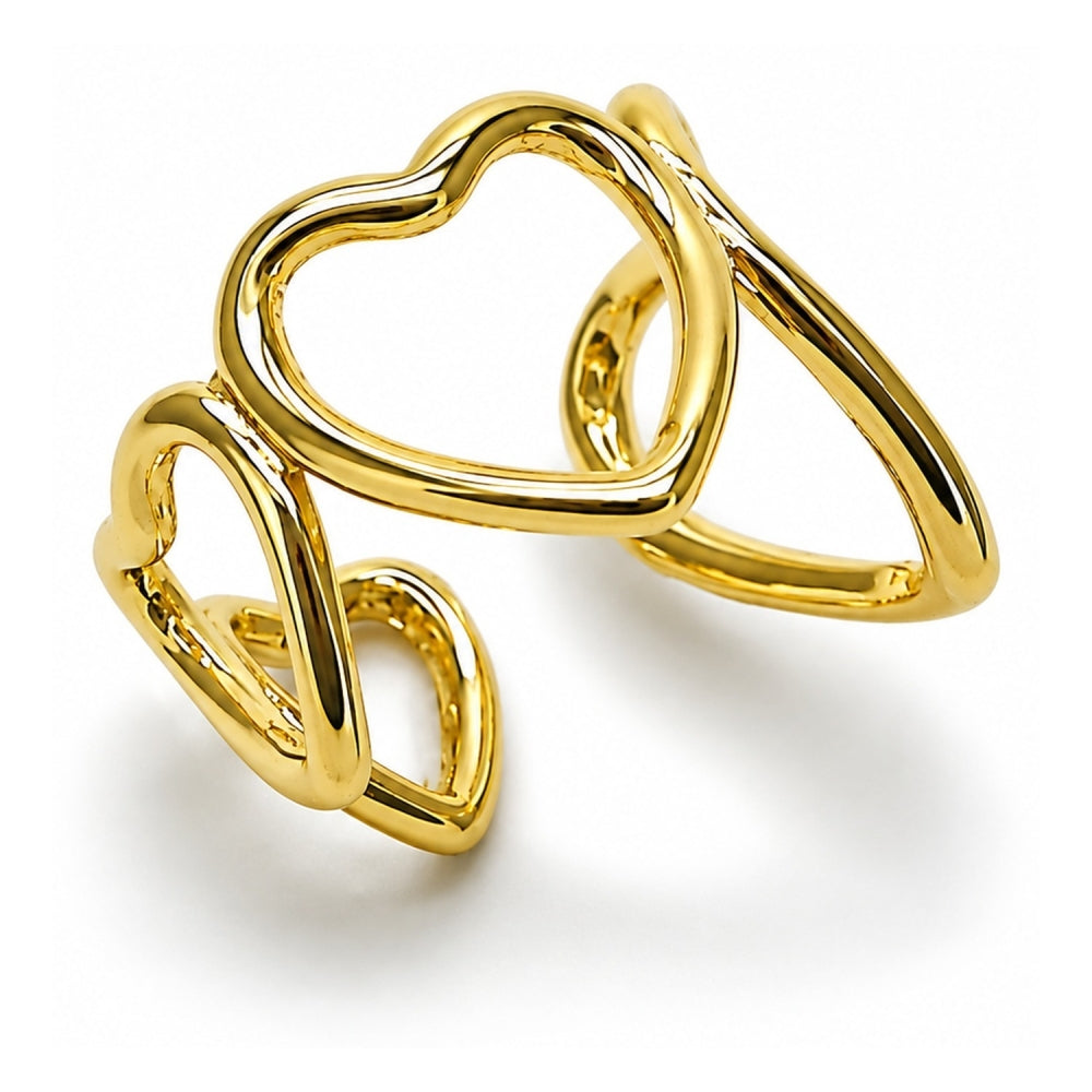 Oro Laminado Elegant Ring, Gold Filled Style Heart Design, Polished, Golden Finish