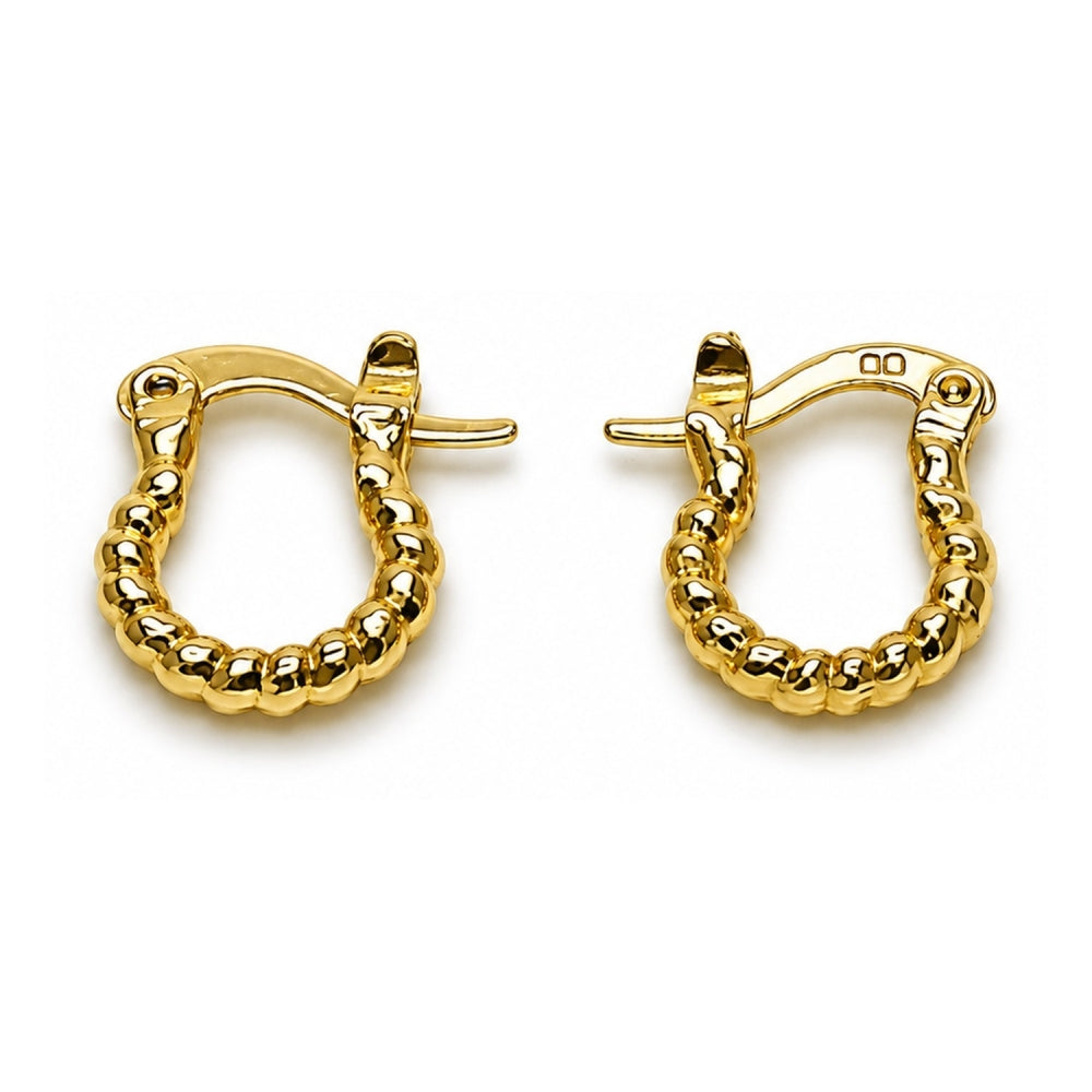 Oro Laminado Small Hoop, Gold Filled Style Diamond Cutting Finish, Golden Finish