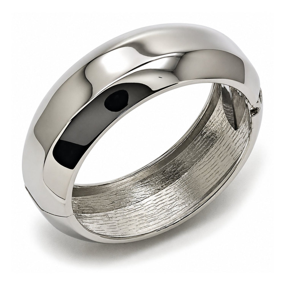 White Gold Filled Individual Bangle, Polished, Rhodium Finish