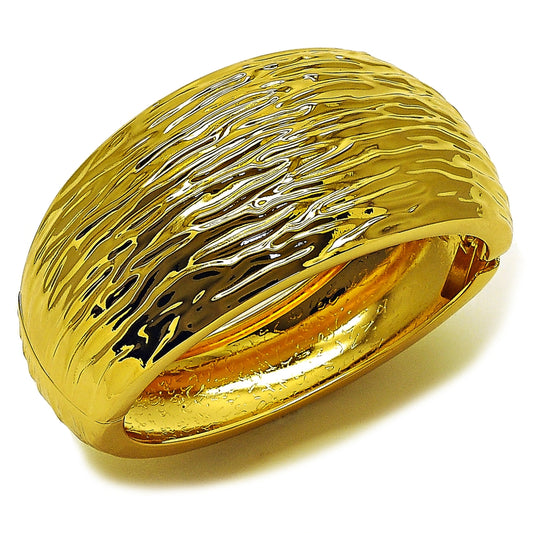 Oro Laminado Individual Bangle, Gold Filled Style Diamond Cutting Finish, Golden Finish